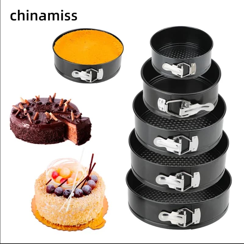 Removable Bottom Non-Stick Metal Bake Mould Round Cake Pan Bakeware  Carbon Steel Cakes Molds Kitchen Accessories