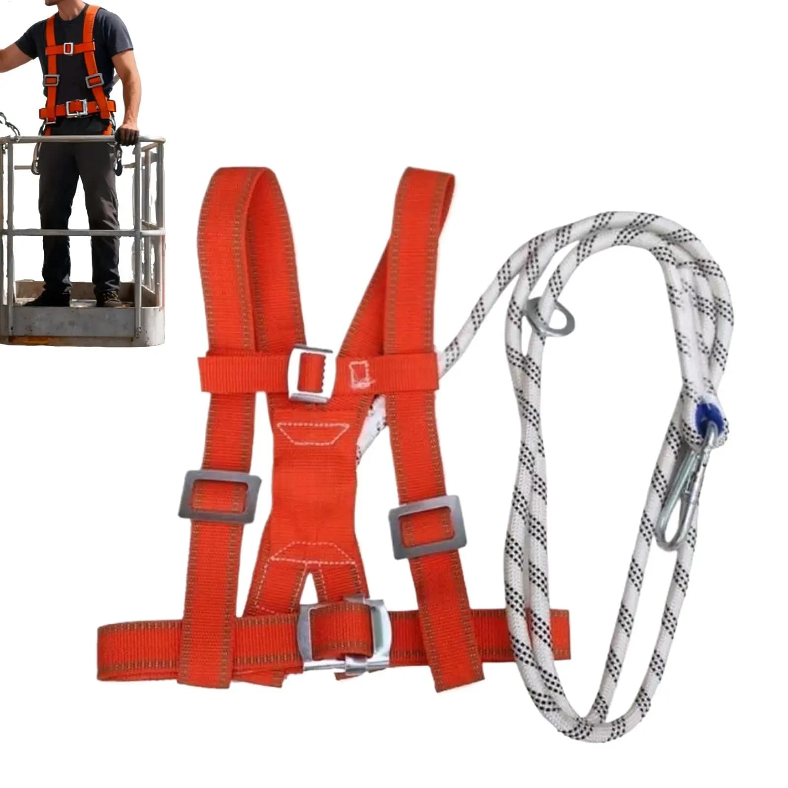 Safety Harness for Construction Adjustable Outdoor Gear Safety Harness Fall Protection for Men Beginners Professionals Window