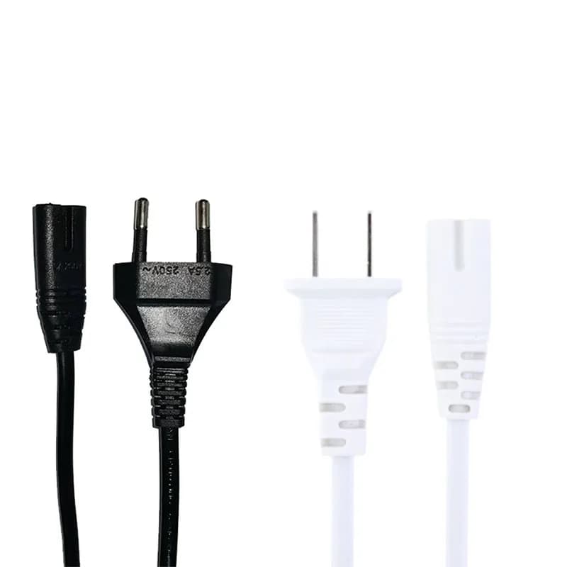 EU AC Power Cable 0.5m 1m 1.5m 2m 2 Prong IEC 320 C7 Figure 8  EU Plug Power Cord For PC Computer Monitor Laser Printer