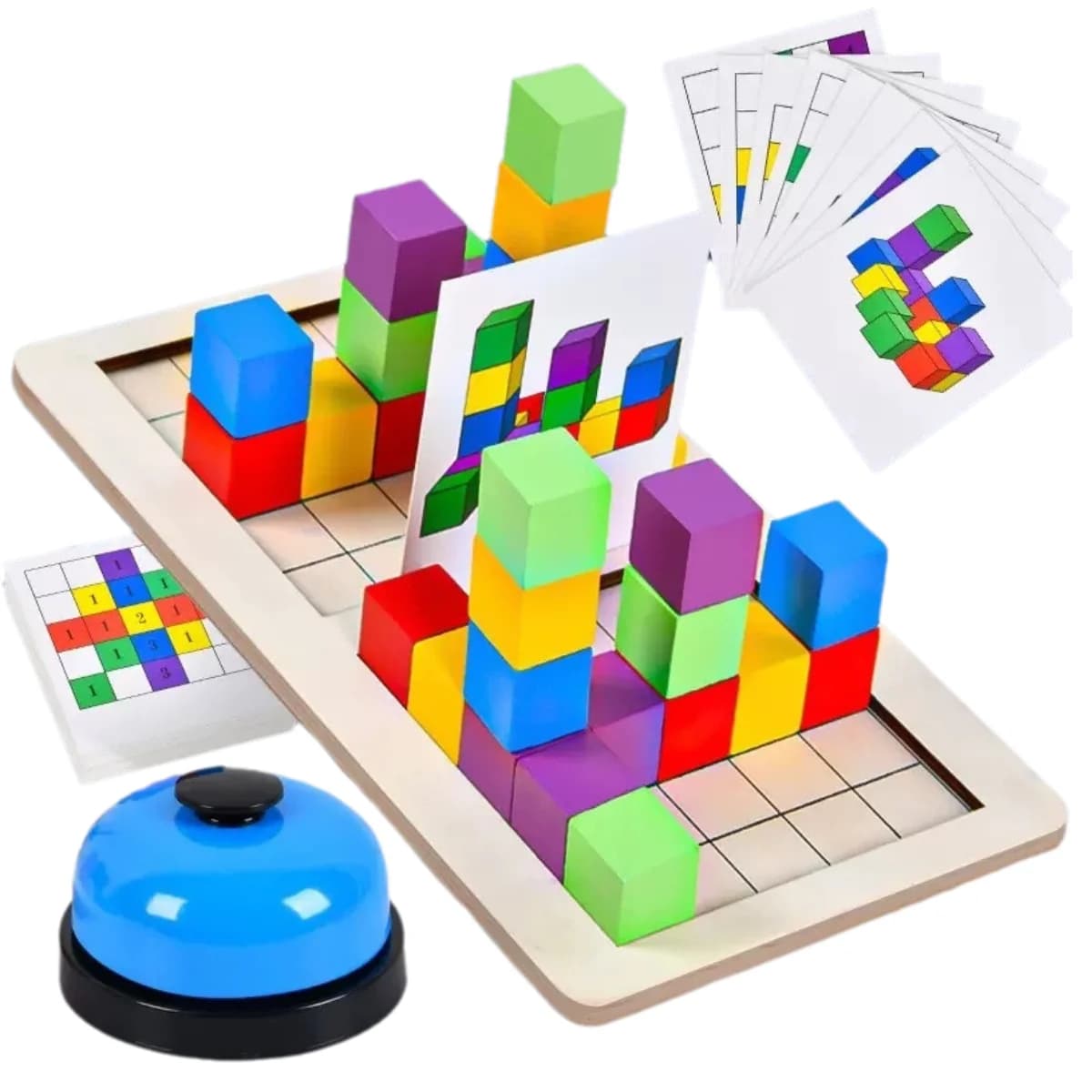Educational Wooden Building Blocks Set for Kids Double Against Blocks Arithmetic Learning Game Puzzle Toy Ideal for Cognitive