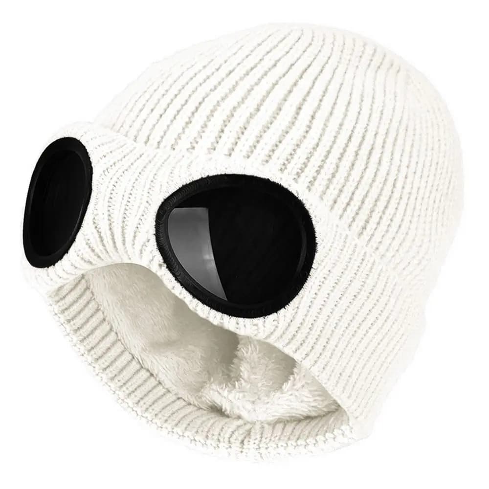 Skullies Caps With Glasses Pullover Cap Pilot Glasses Cap Men Beanie Caps Ski Cap Korean Beanies Knitted Hats Women Wool Caps