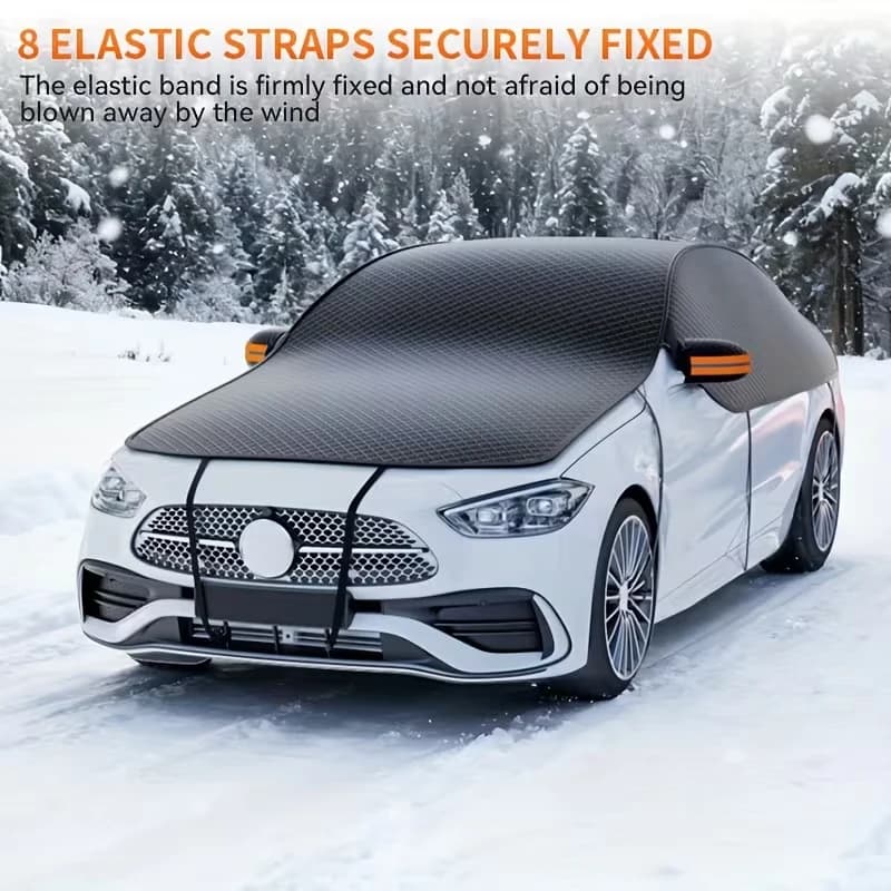 Car Half Cover Windshield Snow Cover Anti-UV Sun Shade Waterproof Dustproof Frost Guard Winter Summer Universal Protection