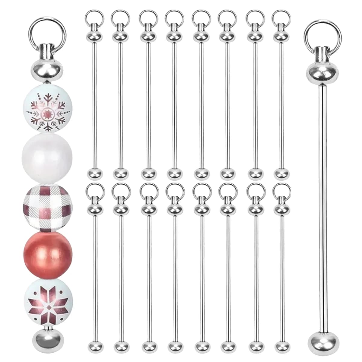 15 handmade DIY keychain sets, chain pendants, portable keychains and jewelry making craft supplies for DIY beading