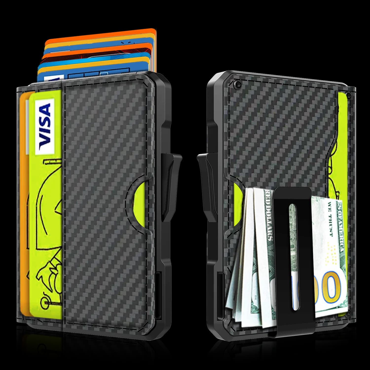 Wallet for Men - with Money Clip Slim Leather Slots Credit Card Holder RFID Blocking Bifold Minimalist Wallet