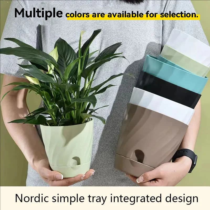 Plastic Flower Pots for Balcony, Simple and Breathable, High-end Planting, Home
