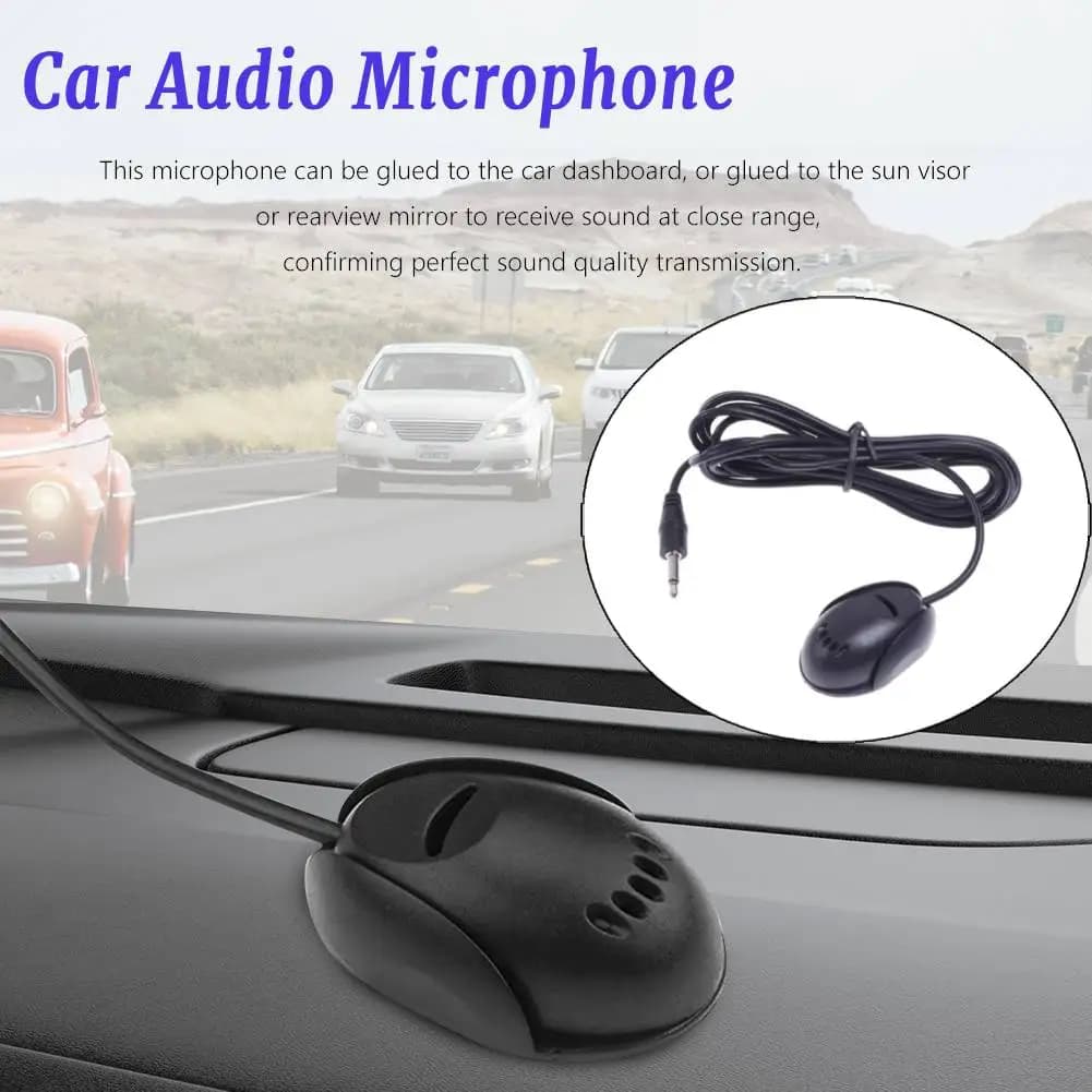 Portable Car Audio Microphone 3.5mm External Mic Intelligent Noise Reduction Microphone for Car Vehicle GPS Bluetooth-compatible