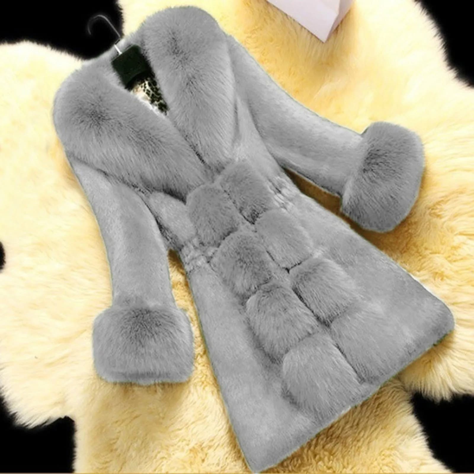Women'S Winter Jacket Outerwears Women Lady Coat Winter Warm Long Sleeve Solid Outwear Coat Plush Jacket Casaco Inverno Feminino