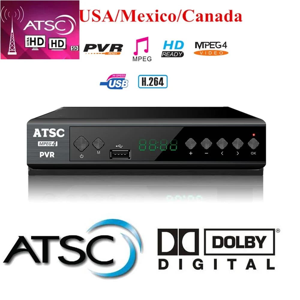 Atsc Terrestrial HD Digital Receiver ATSC T Dolby Ac3 TV Receiver Tuner For USA Mexico Canada Korean