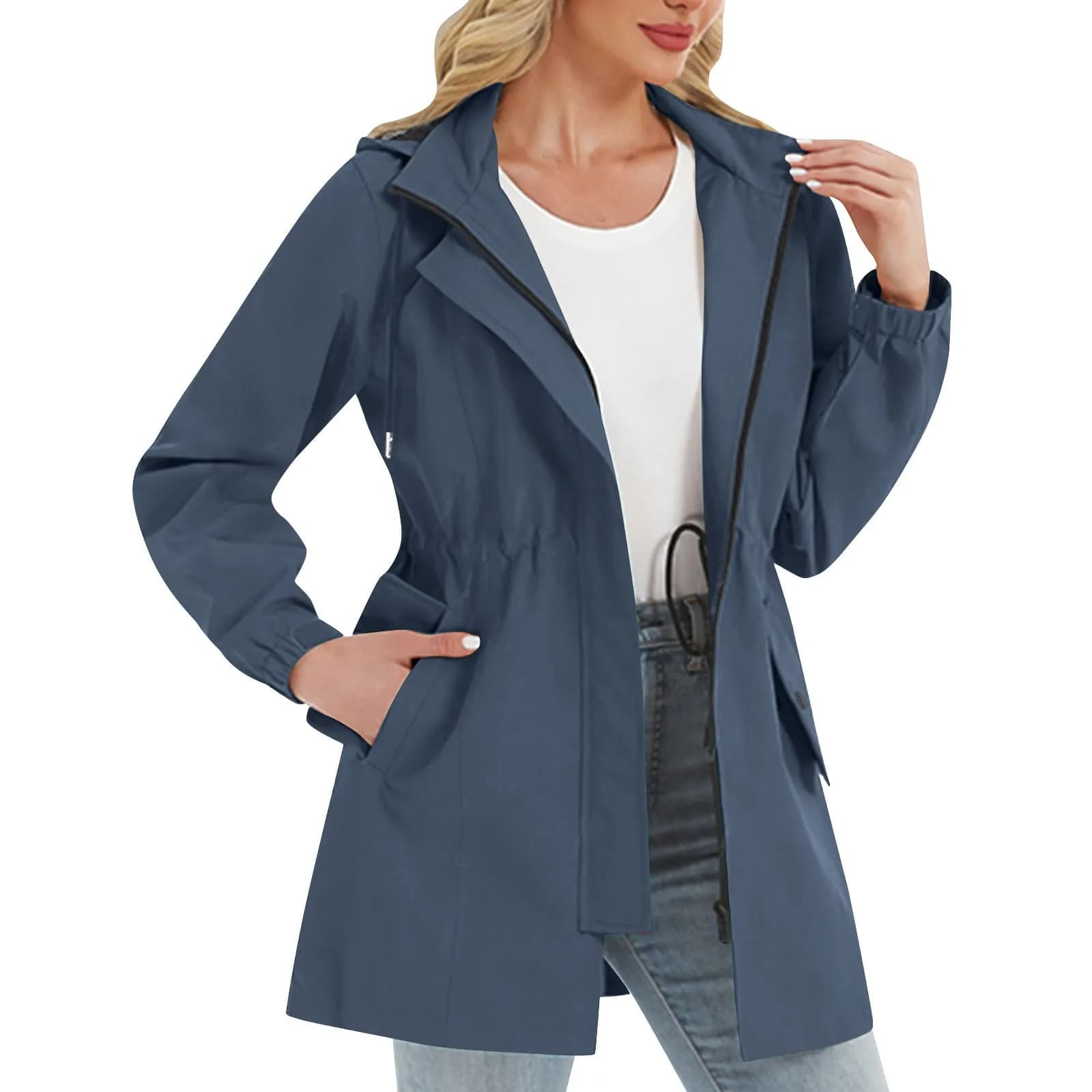 Women's Jackets Womens Warm Winter Softshell Jacket Windproof Hooded Rain Coat Outdoor Lightweight Windbreaker Outerwear Jacket