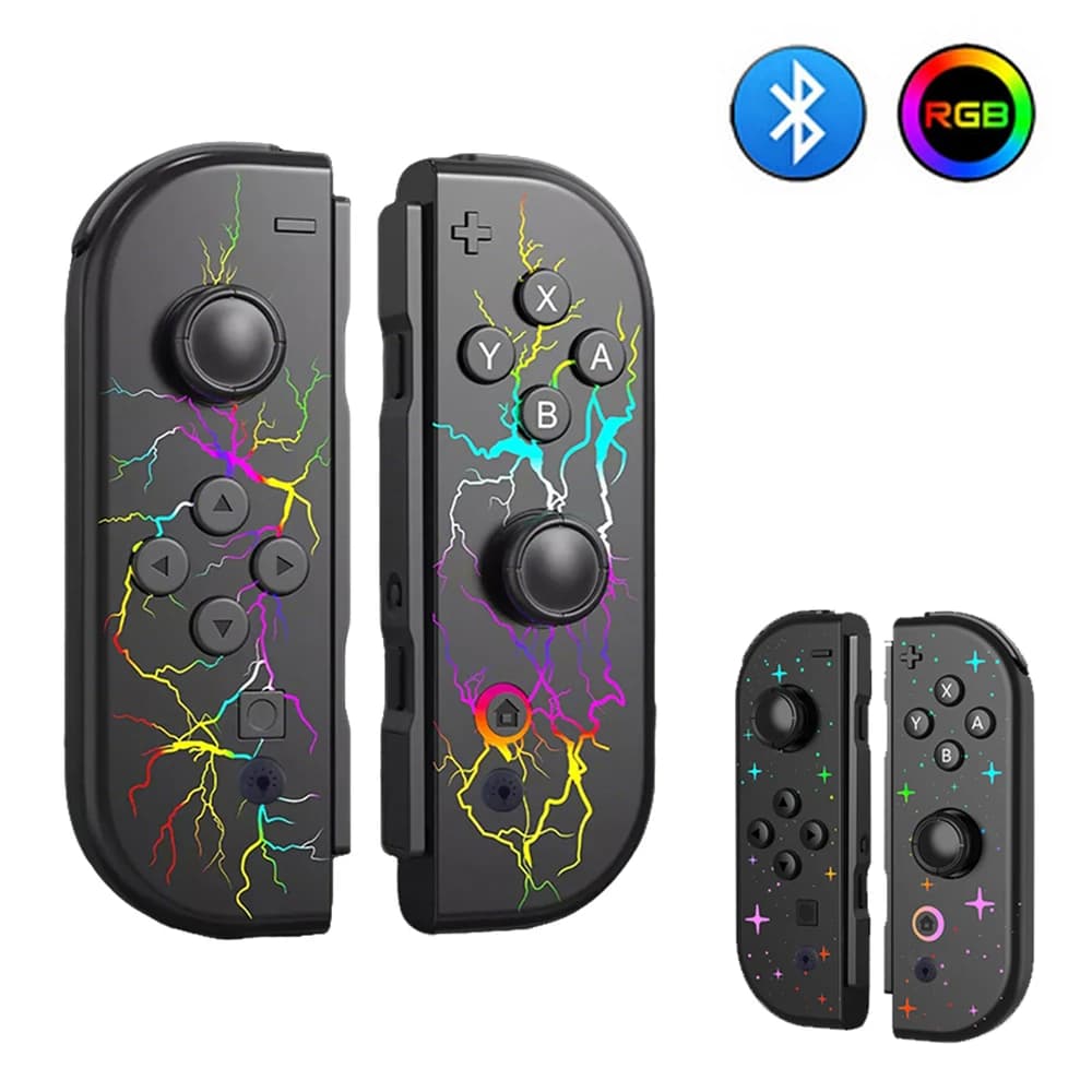 JoyCon Controller With RGB Lightning&Stars Effect Joypad Wireless Gamepad for Nintendo Switch/Lite/Oled Dual Vibration Joystick