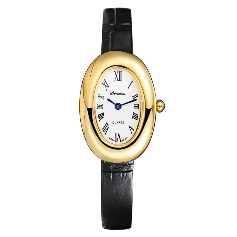 2025 new women's watch Roman egg shaped belt, vintage waterproof quartz watch, fashionable casual lover gift