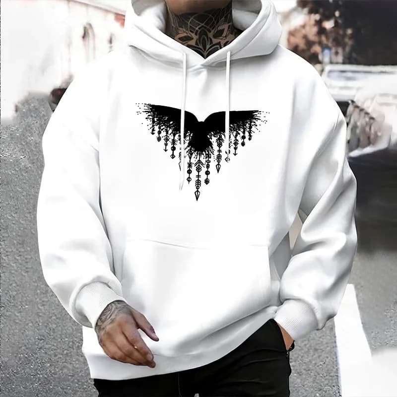 Mens Hoodie 2025 Urban Streetwear Fashion Hooded Sweatshirt Male Trendy Casual Street Style Autumn Winter Pullover