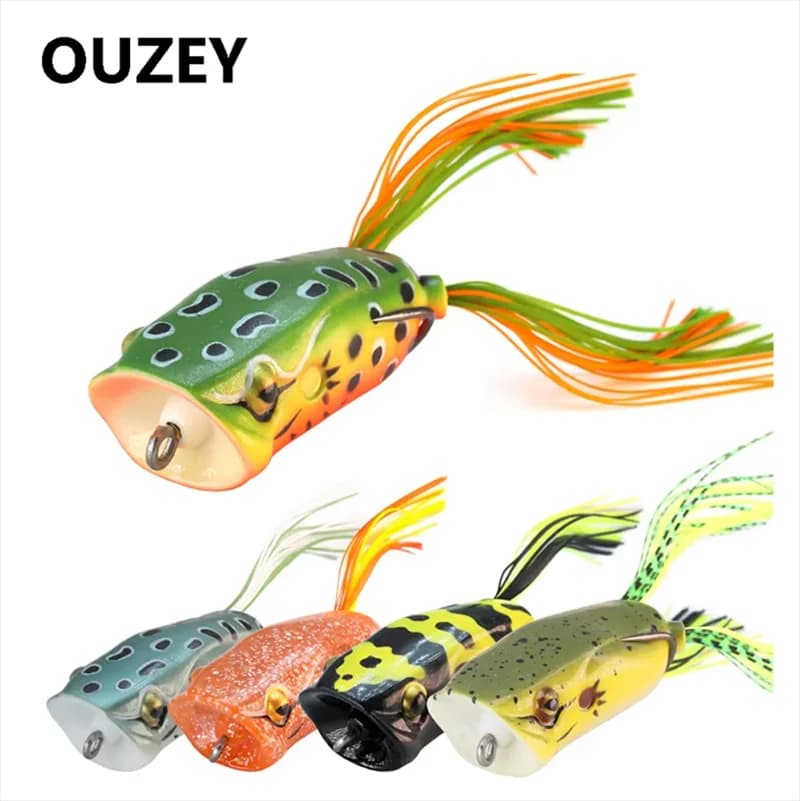 Frog Fishing Lures Gamakatsu Hook Long Cast Topwater Artificial Bait 16g Tractor Popper Lure Catch Pike Snakehead Fish Bass