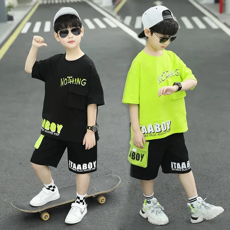 Boys Clothing Sets Summer Boys Clothes Casual Outfit T-shirt + Pants Kids Tracksuit Teen Children Clothing Suit 6 8 9 10 12 Year