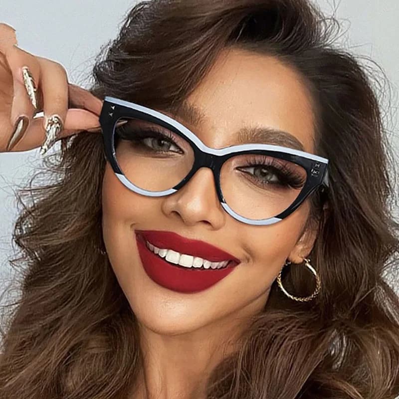Fashionable Cat Eye Women Reading Glasses Trend Anti Blue Light High-Definition Correction Eyewear Men New Presbyopia Eyeglass