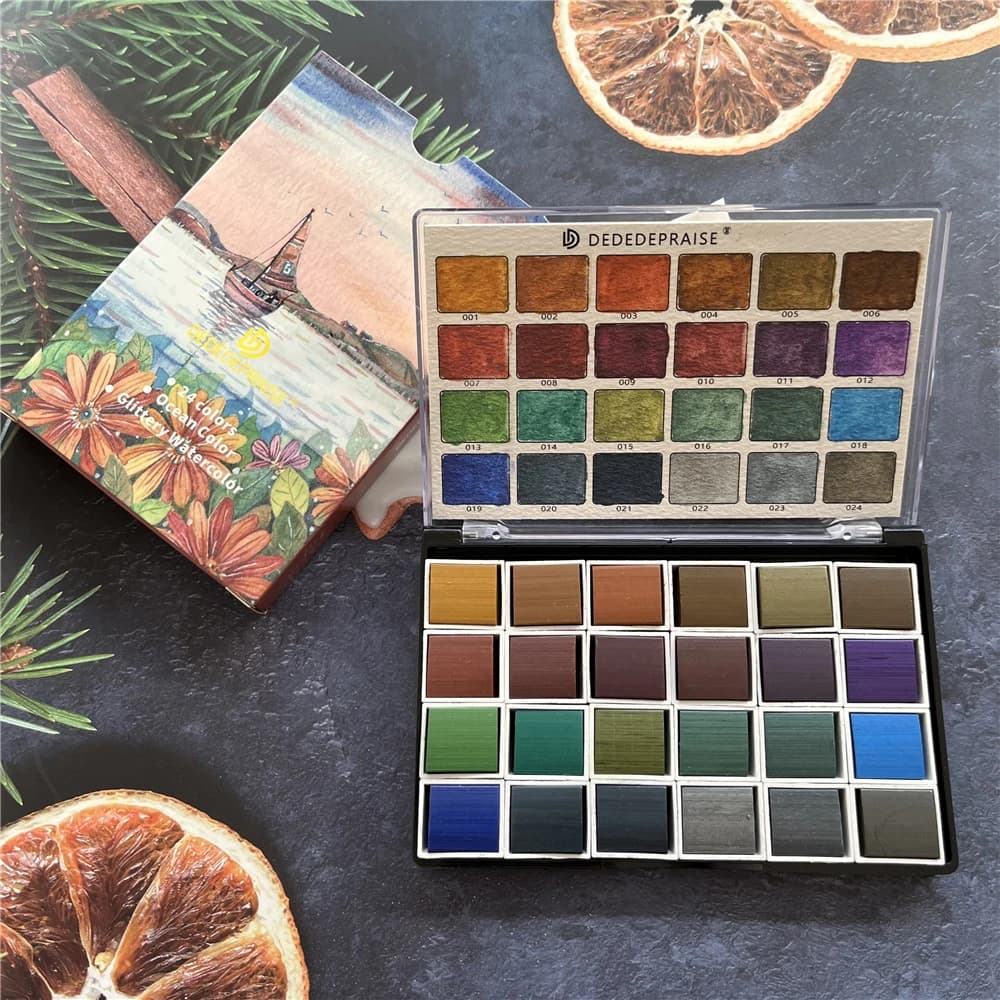 24 Color Professional Artist Art Set Paint Watercolor Paints Portable Art Kit for Student School Art Projects Art Stationery