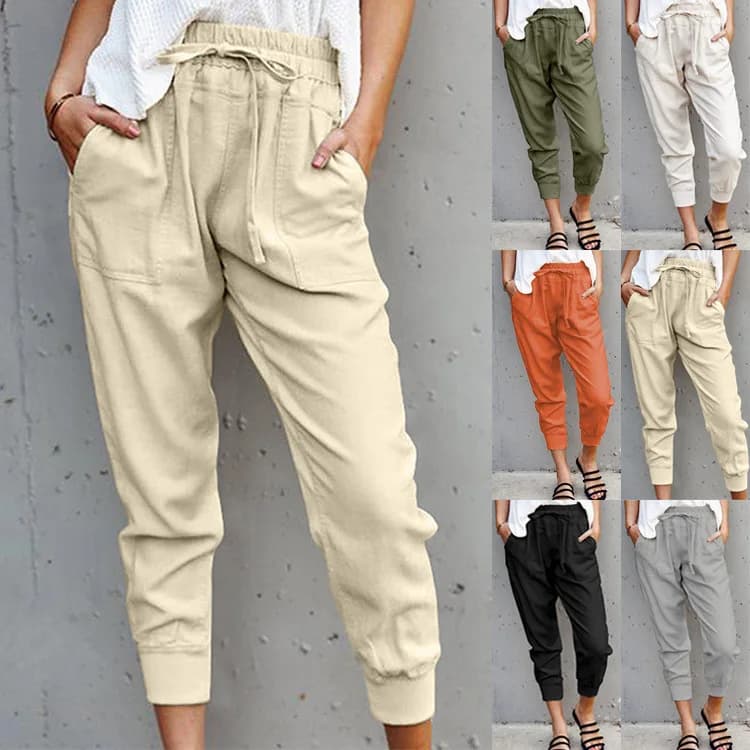 Pants Women Leggings New Pure Color Female Tall Waist Show Thin Trousers Nine Points Cheap Women Leggings OLN3386