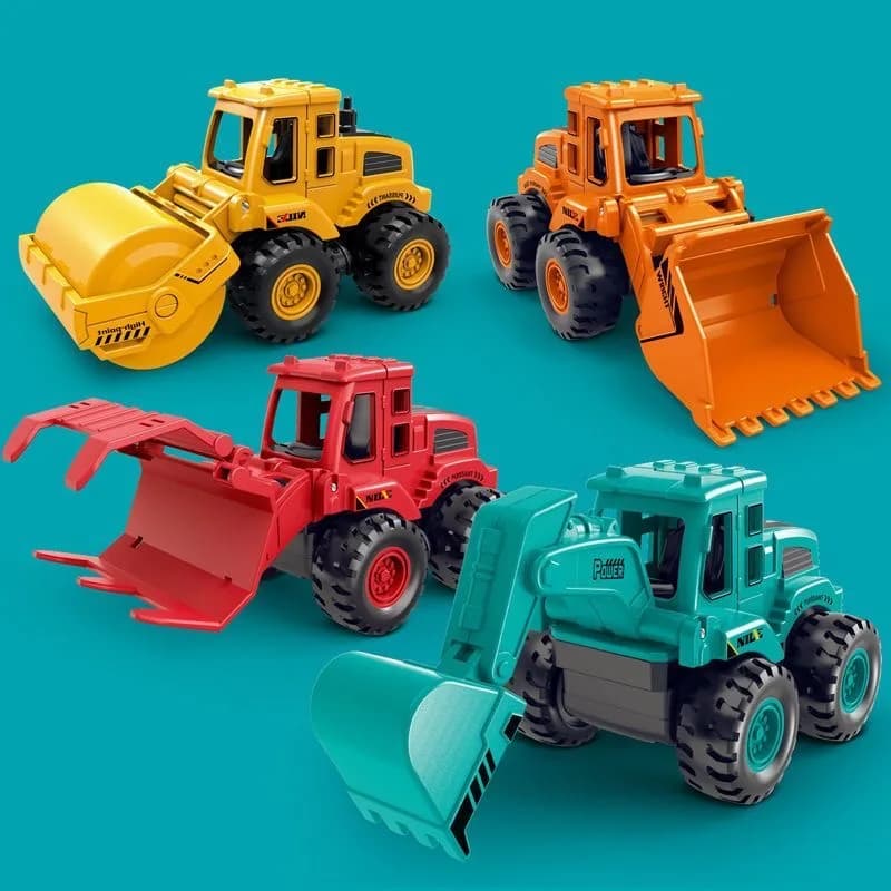 Construction Toy Engineering Vehicles Are Suitable for 3-Year-Old Boys and Girls. Friction Power Construction Trucks, Toy Vehicl
