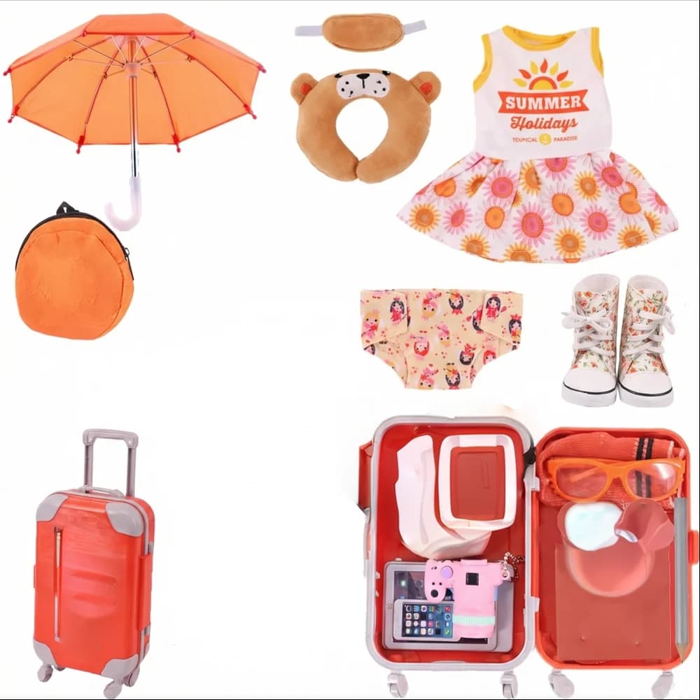 Baby Doll Clothes Shoes Suitcase Accessories Fits 18 Inch American&43Cm Baby  Doll Our Generation Toy For Kid DIY Gifts
