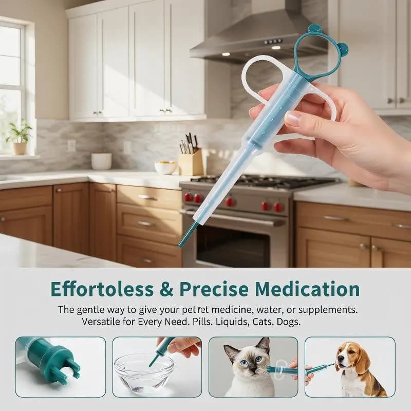 Pet Pill Dispenser  With Soft Tip, Cat Dog Medicine Dispenser Shooter With Ergonomic Plunger, Small Animal Feeding Tool