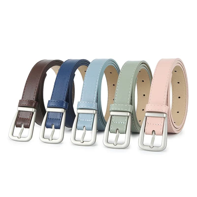 Women Belts New PU Leather Simple Metal Buckle Belt Girls Dress Jean Pants Waistband Belts for Lady Luxury Designer Brand Giedle