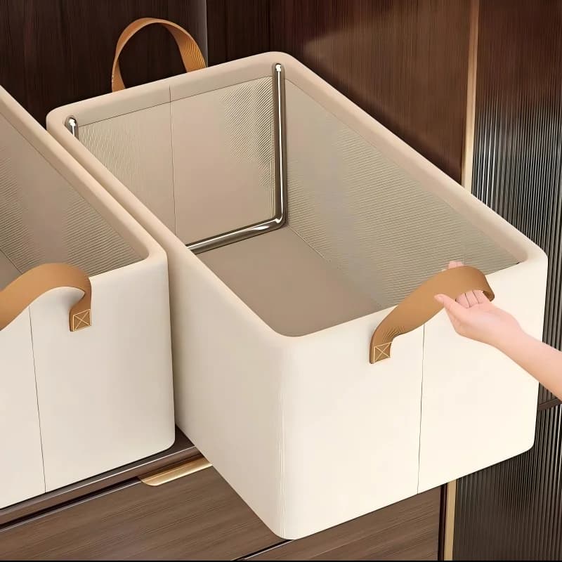 Foldable Fabric Storage Box for Home Use Wardrobe Organizer for Clothes and Pants Layered Storage Solution