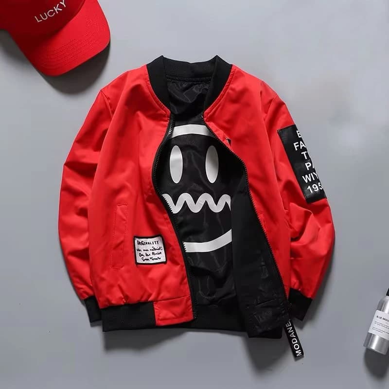 Teen Boys Double Sided Wear Bomber Jacket 2026 Spring Autumn Children Handsome Zipper Coat Fashion Kids Clothing for Ages 4-14