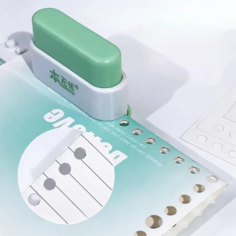 1PC 5- Hole Punch for Binder: Office Desk Organizer -  Perfect for DIY Binding of Notebooks and Files,  Craft Paper Punch Tool