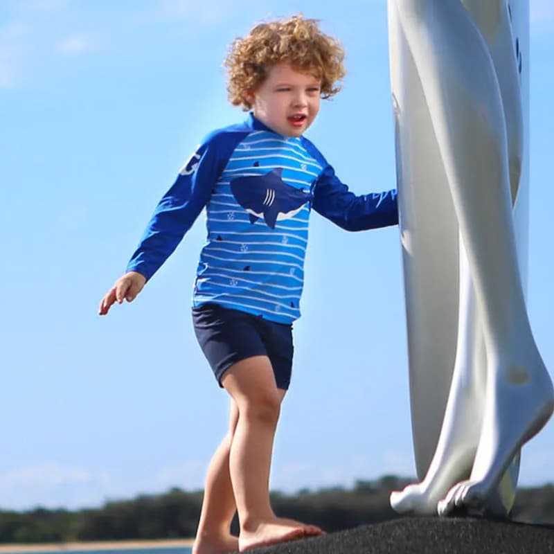 Children's Cartoon Swimsuit 2pcs Set Boys Swimwear Cool Print Summer Baby Swimming Clothes  Beach Surfing Teen Bathing Suits