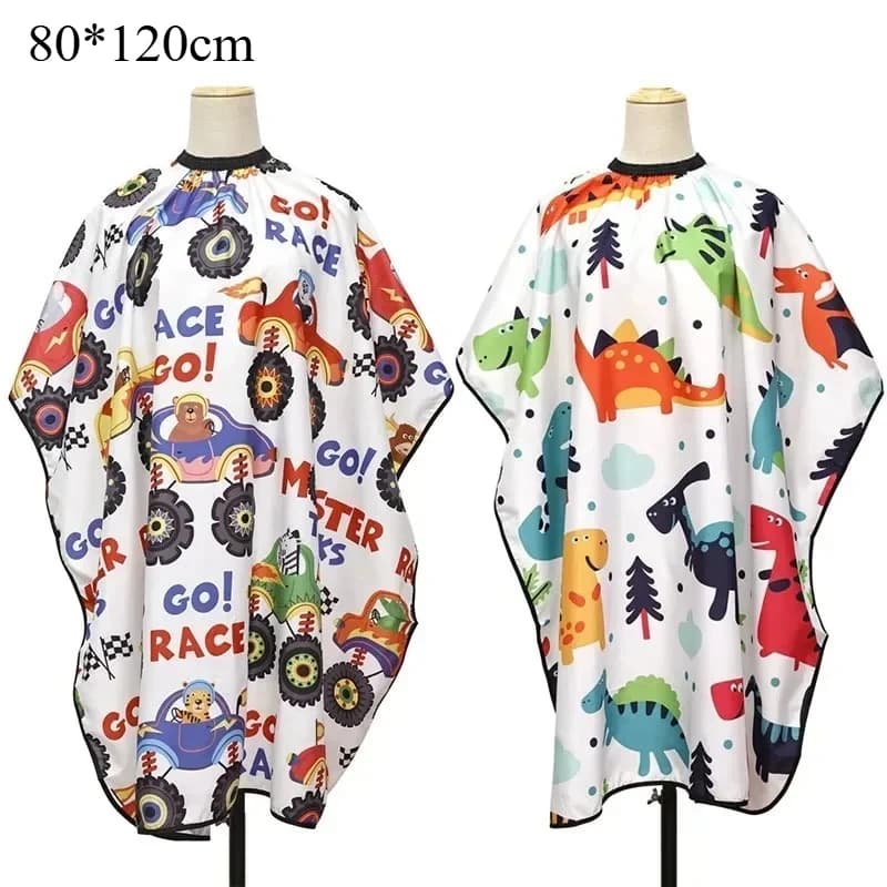 Kids Cartoon Haircut Hairdresser Cape Professional Hair-Cut Salon Barber Wrap Waterproof Cutting Gown Hair Care Styling Supplies