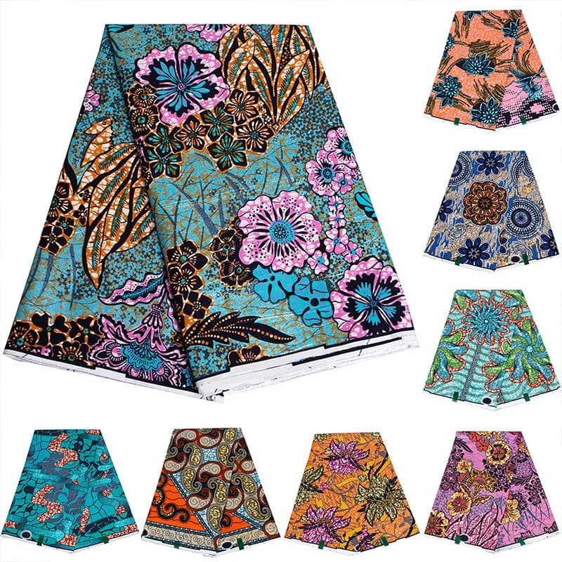 90x110cm African Ankara Cloth Women Glitter Glam Wax Fabric Cotton Soft Batik Golden Pagne Diy Craft Sewing Clothing Supplies