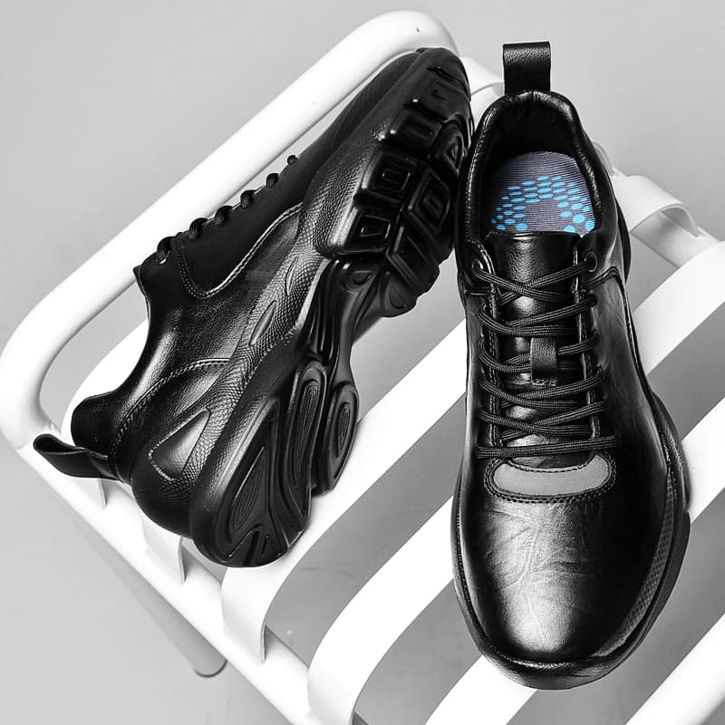Genuine Leather Male Sneakers Lace-up Mens Casual Shoes Hot-selling Treking Footwear Outdoor Sports Shoes New Non-Slip Trainers