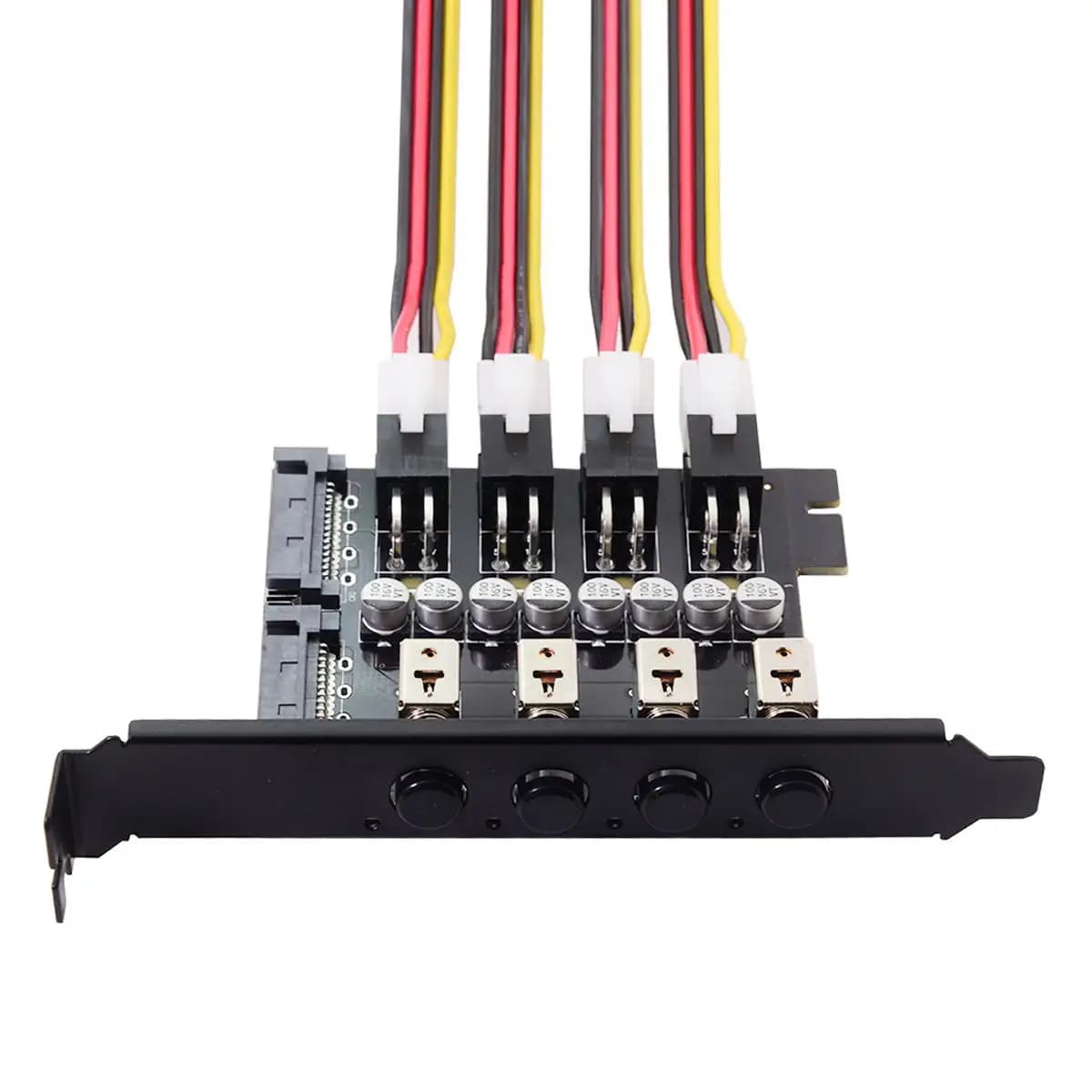 4-Port HDD SSD Power Switch Controlle​r for PC, Hard Disk Management System with Intelligent Control