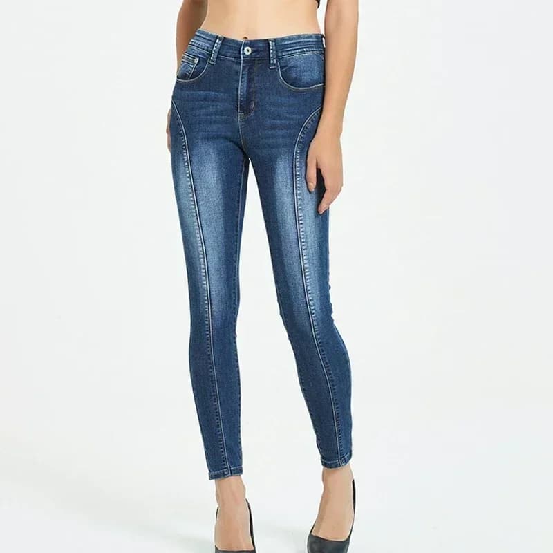 Jeans for Women Push Up Denim Pants Moto Biker Skinny Jeans 2026 Trend Clothes Pantalones De Mujer Pantalon Femme Blue 2XL 3XL