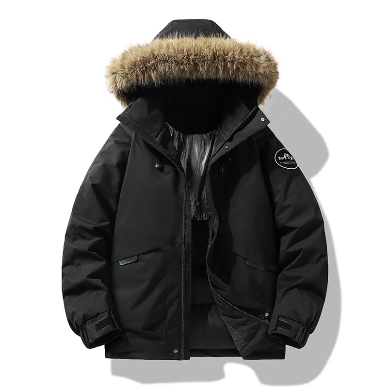 Winter Warm Parkas Men Women Streetwear Thick Jackets Coat Fashion Harajuku Hoody Fur Collar Coats Windproof Solid Color Parkas