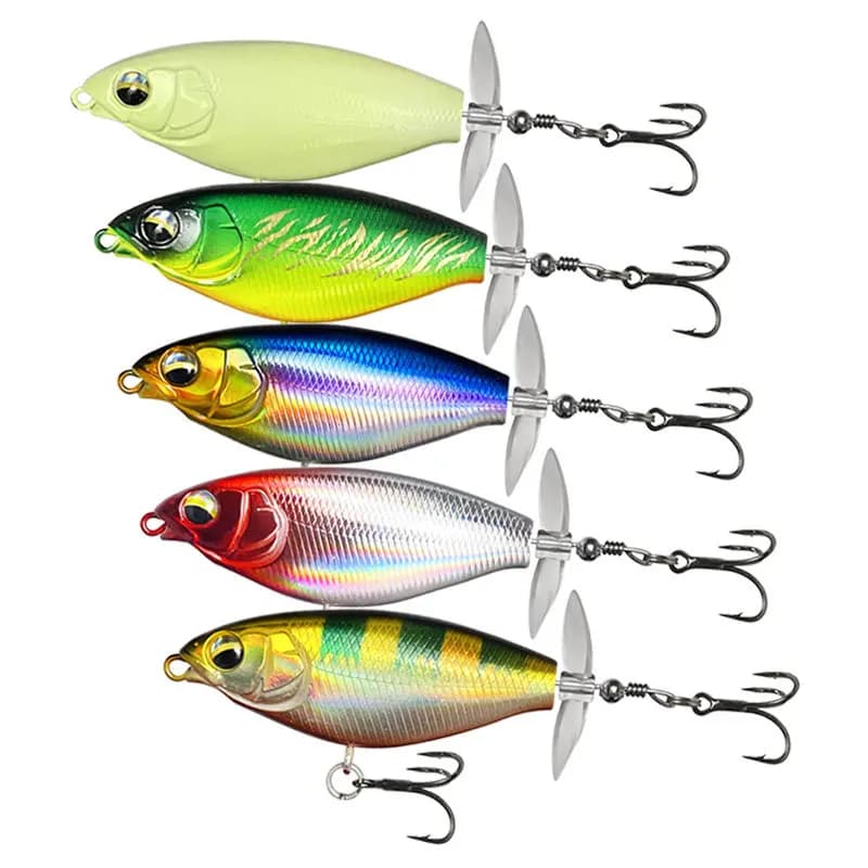 1Pc Top Water Fishing Lures with Treble Hooks Whopper Freshwater Saltwater Floating Lure for Bass ﻿