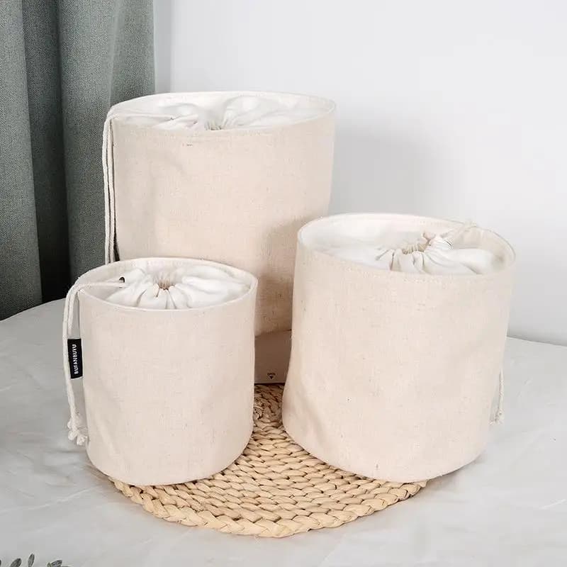 Women's Bag Inner  Basket Corduroy Bucket Bag Woven Drawstring Storage Pouch Versatile Household Organizer