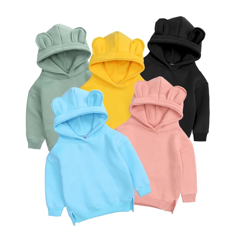 2026 Baby Boys Girls Hoodie With Cute Bear Ear Kids Clothes Cotton Outfits Hoodies Pullover Outerwear for Newborn Baby