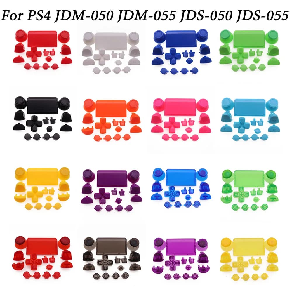 1set 18colors Full Set Joysticks D-pad R1 L1 R2 L2 Direction Key AB XY Buttons For PS4 JDS 050 JDS-055 JDM 050 JControllers