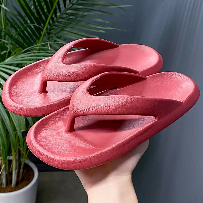 Men's Classy Flip-Flops, Women's Summer Flip-Flops for Beach Couples, New Thick-Soled Outer Wear Sandals, Men's Bathroom Bathing Non-Slip Slippers