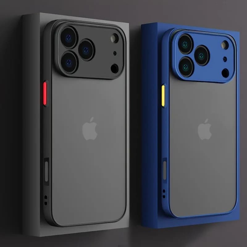 Luxury Translucent Armor Phone Case For iPhone 17 16 15 14 13 Pro Max Shockproof Bumper Cases For iPhone17 Pro Max Matte Cover