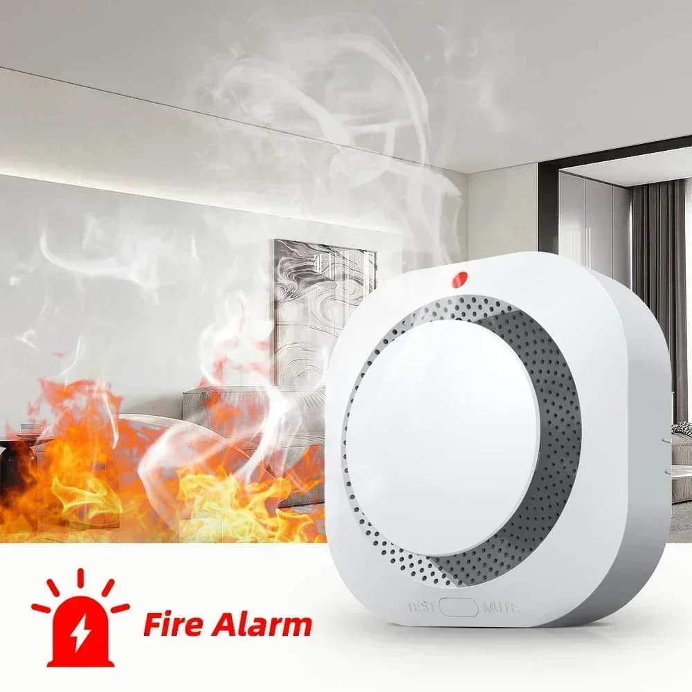 Smoke Detector Alarm 10 Year Built-in Battery Wireless Easy Install 85dB Loud for Home Office Kitchen Safety