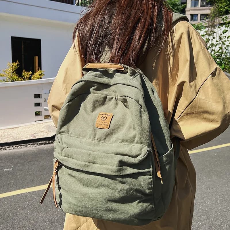 Girl  School Bag New Fashion College Student Vintage Women Backpack Canvas Female Laptop Bag Travel Kawaii Ladies Backpack
