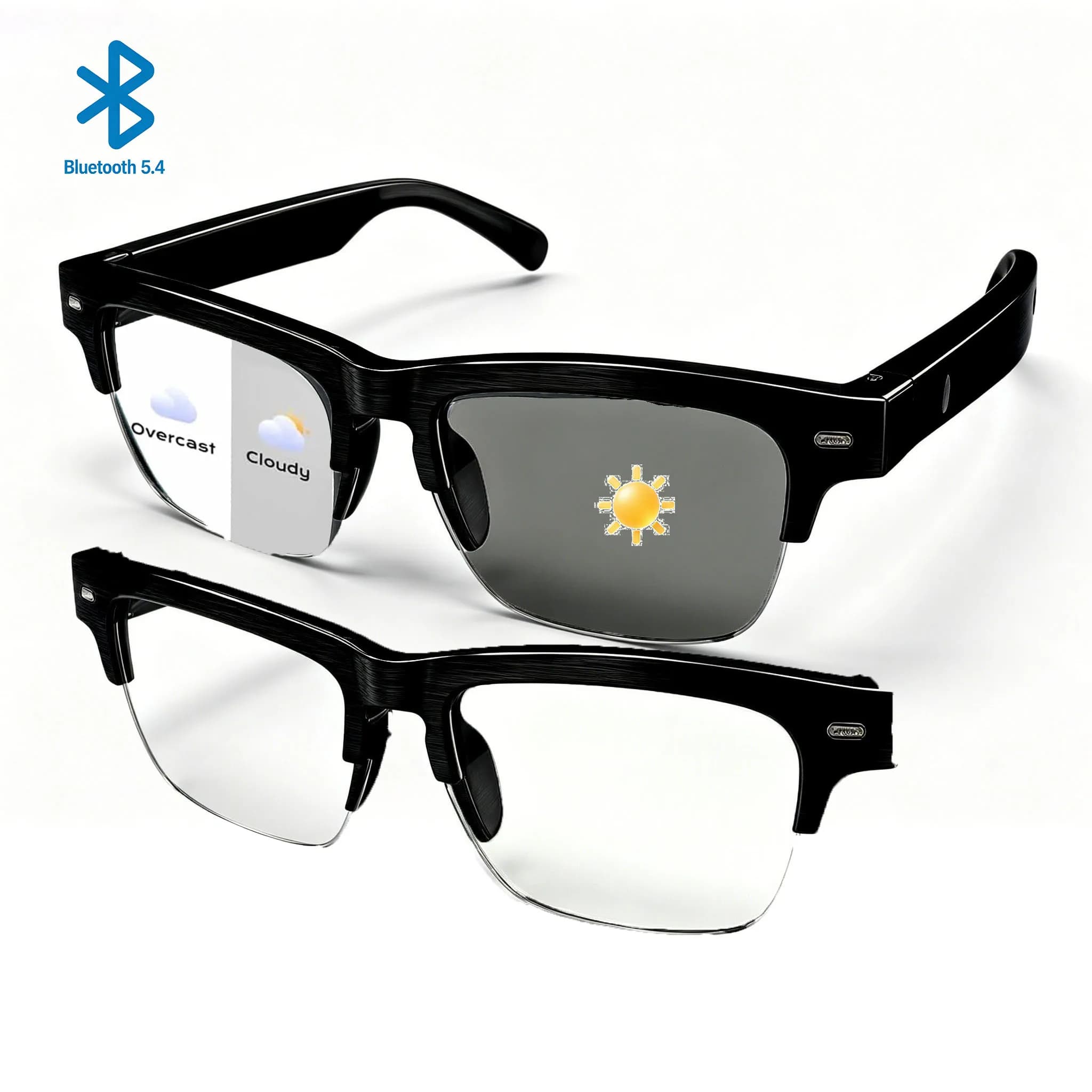 Smart Glasses Ultra-Light Playback Open-Ear Speakers Sunglasses Polarized Lens Smartglasses Bluetooth Glasses for Sports Travel