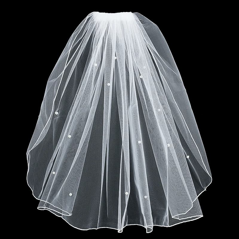 Bride White Tulle Veil With Comb Pearls Wedding Accessories Bachelorette Hen Party Decoration Bridal Shower Photo Props Gifts