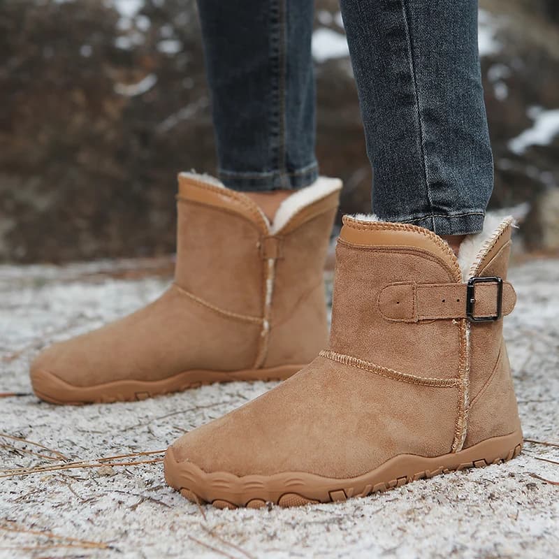 Winter Barefoot Boots Men Ankle Boots Plush Warm Snow Shoes Non Slip Casual Sneakers Warm Men Women Shoes Couple's Cotton Shoes