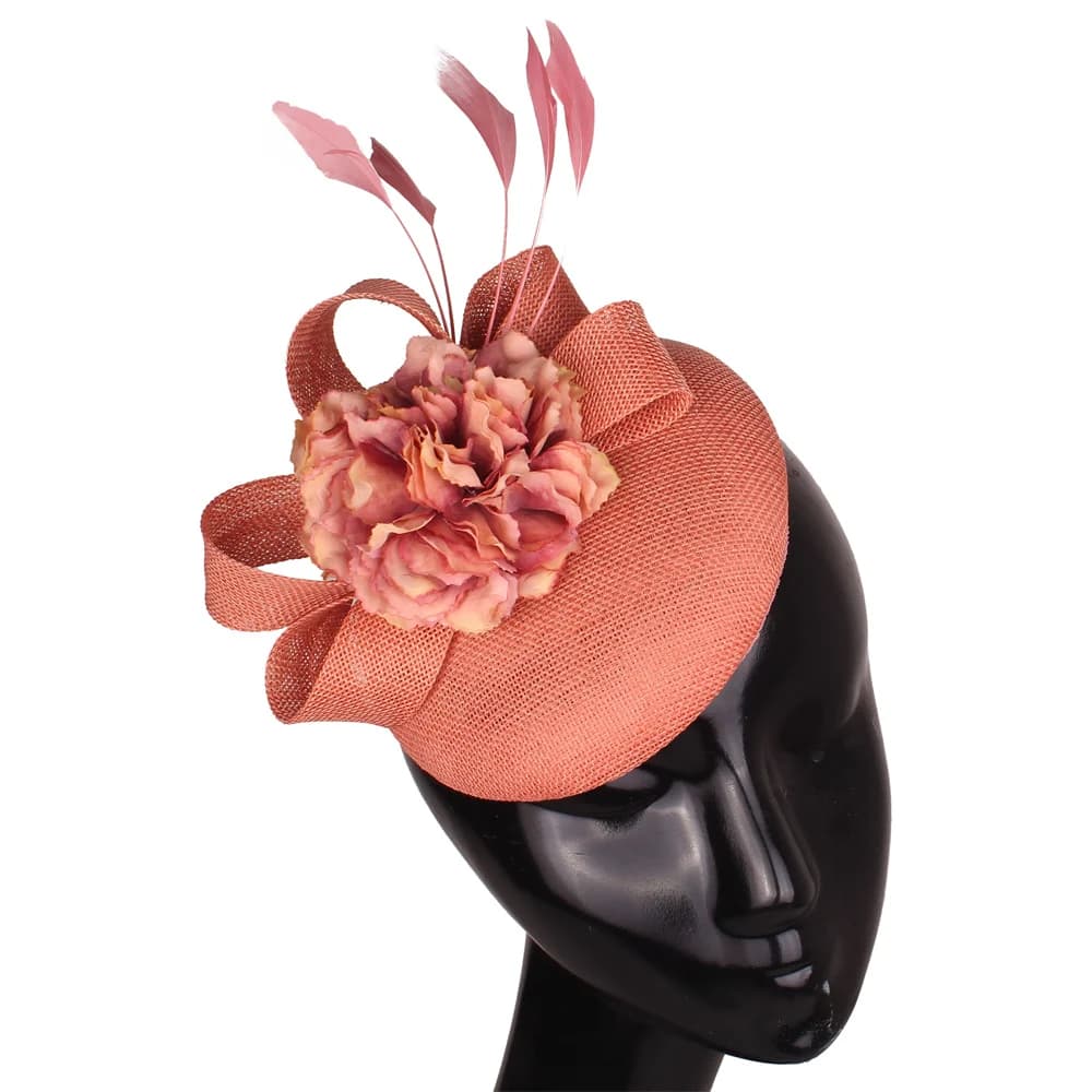 Fashion Elegant bride Wedding Fascinator Hat Headband Flower Headwear hat for women Fancy Formal Chapeau Cap hair accessories