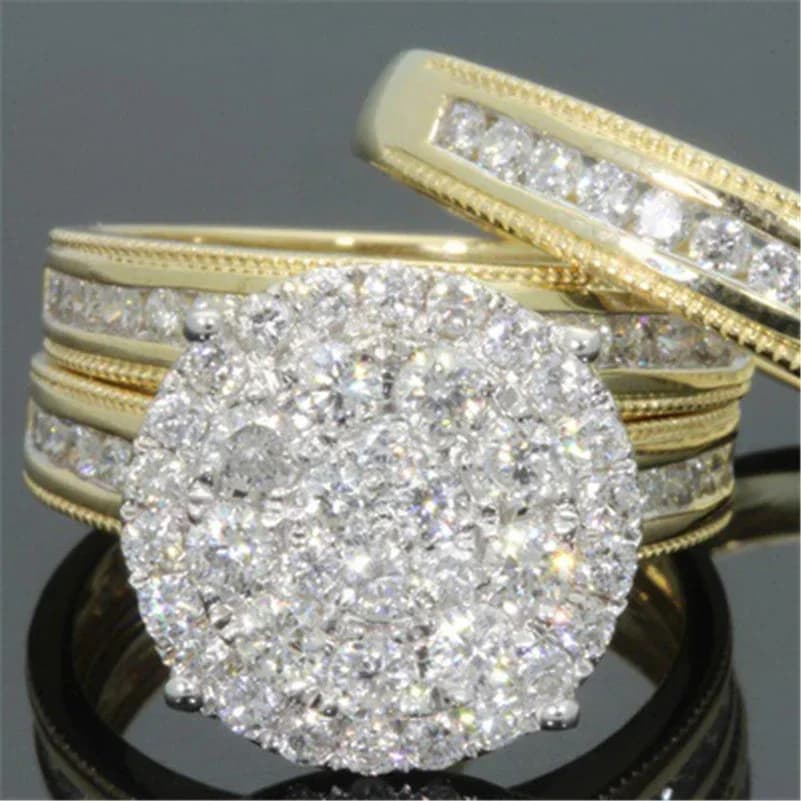 Natural 2 Carats Diamond Ring Female 18k Gold Wedding Anillos Bague Etoile Bizuteria Ring for Women Men Gemstone Diamond Jewelry