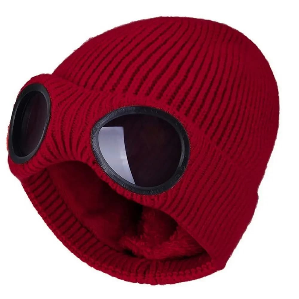 With Glasses Skullies Caps Ear Protection Men Beanie Caps Pullover Cap Knitted Hats Korean Beanies Women Wool Caps Ski Cap
