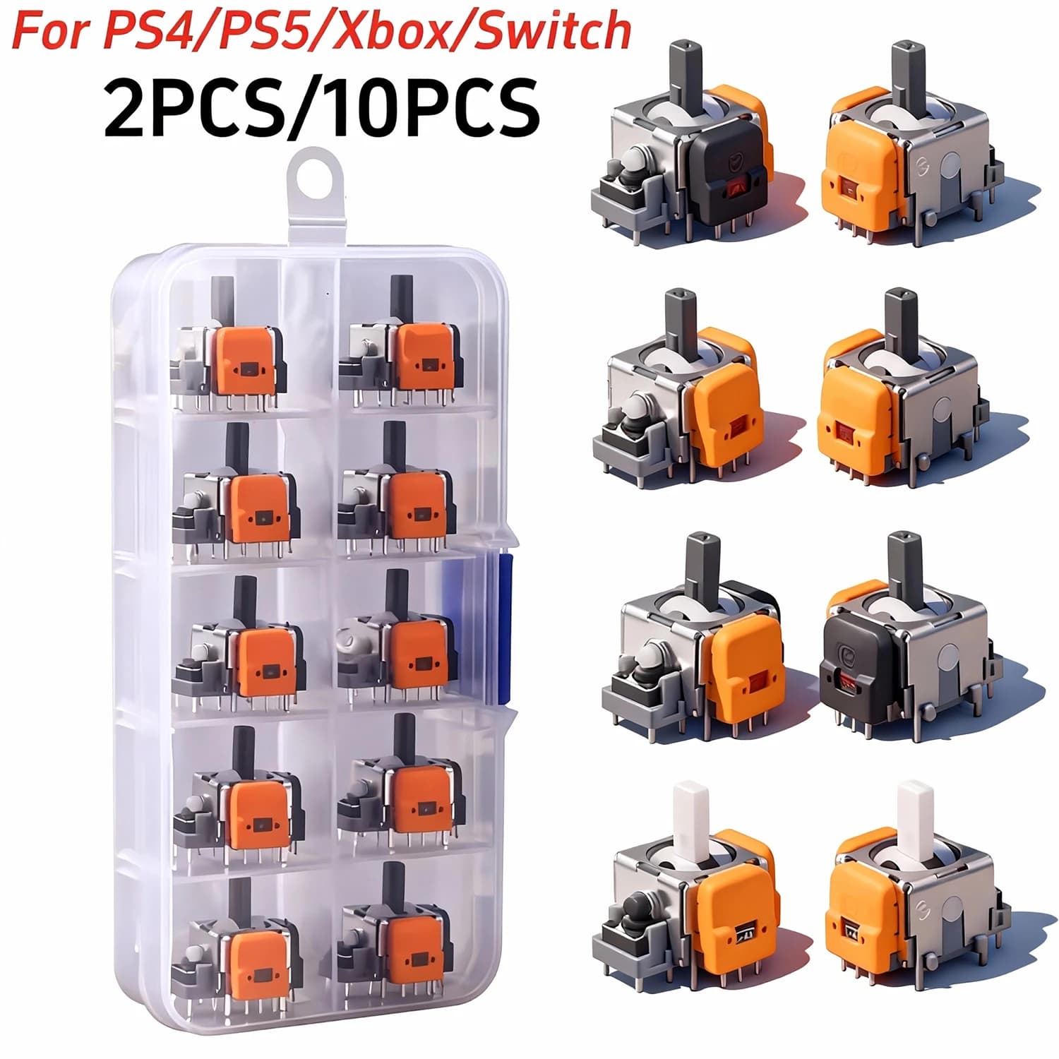 Replacement Hall Effect Joystick 3D Analog Sensor ThumbStick for PS5/PS4/Xbox One/Switch Pro Controller Repair Parts Accessory